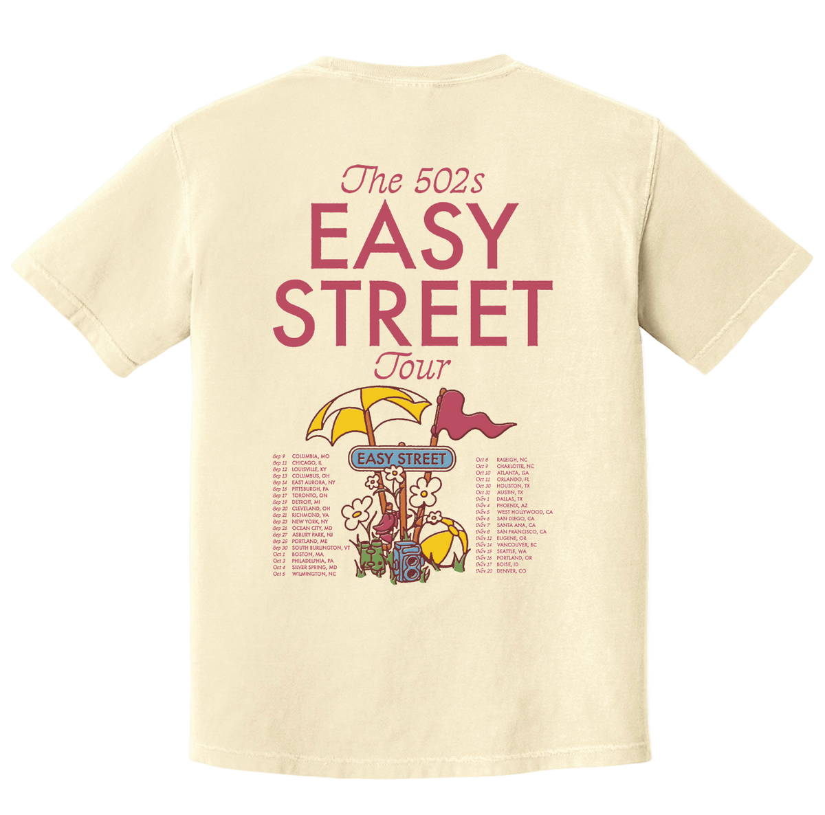 house on the hill 2025s/s Tシャツ Tile 80 Easy Street 2025 Tour T-Shirt – The 502s